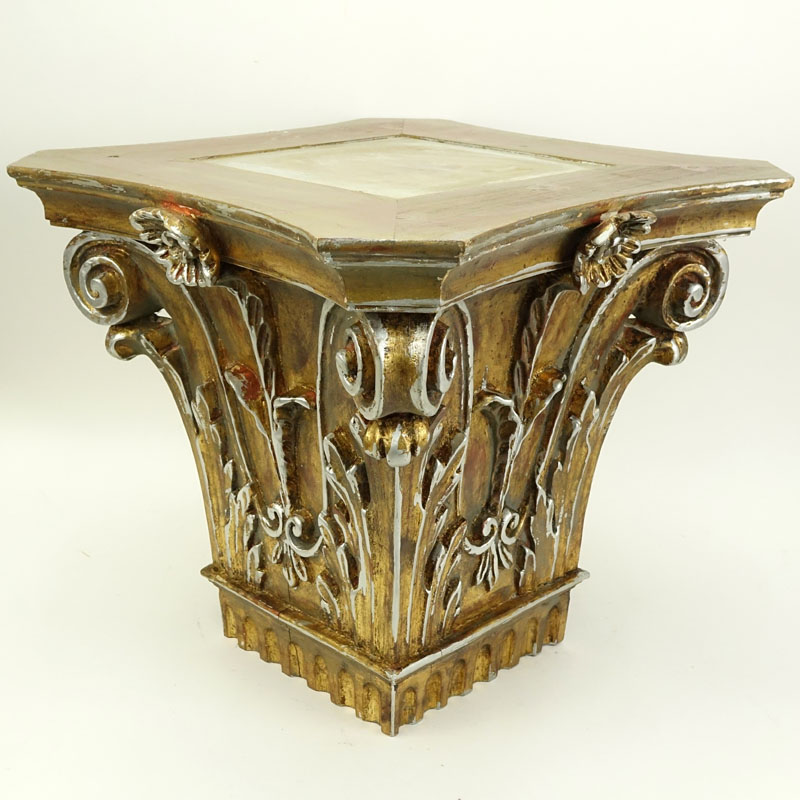 Palladio Furniture Co. Italian Gilt Corinthian Column Capital / Table Base.