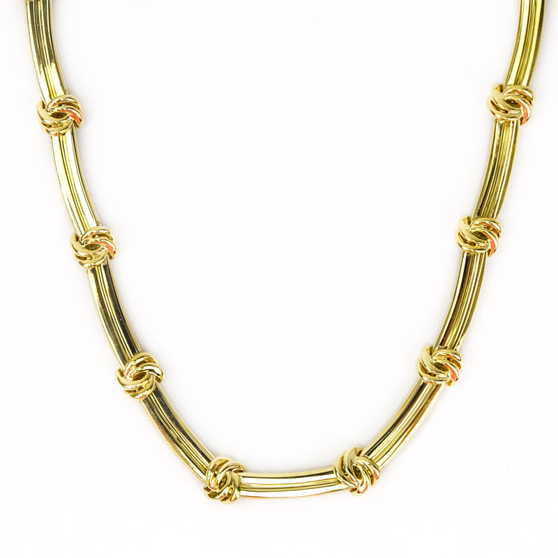 Vintage Tiffany & Co 18 Karat Yellow Gold Knot Necklace.