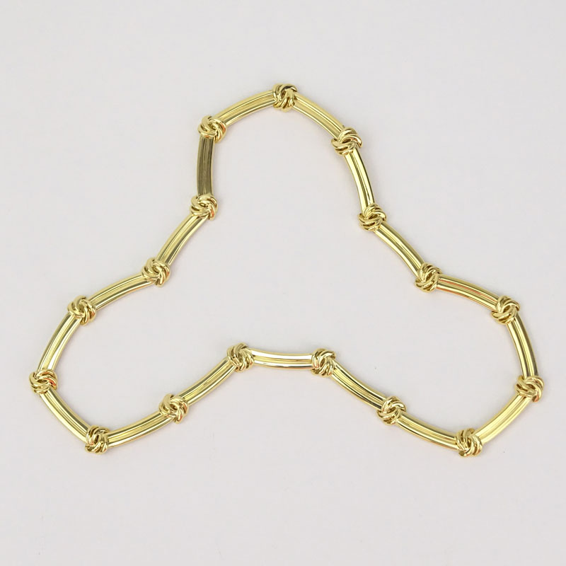 Vintage Tiffany & Co 18 Karat Yellow Gold Knot Necklace.