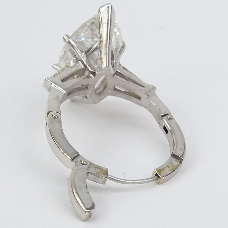 EGL Certified Antique 4.96 Carat Marquise Cut Diamond and Platinum Engagement Ring.