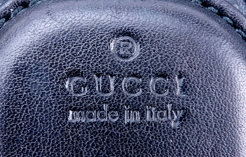 Gucci Emily Large Guccissima Black Leather Shoulder Bag.