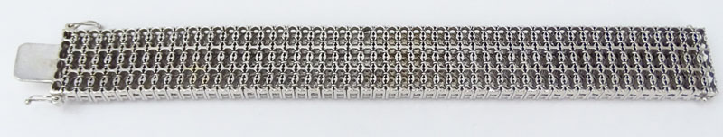 Man's Approx. 5.50 Carat Round Brilliant Cut Diamond and 14 Karat White Gold Bracelet.