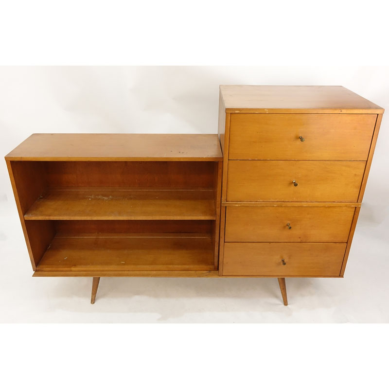 Paul McCobb for Planner Group Mid Century Chest of Drawers and Book Shelves on Low Table.