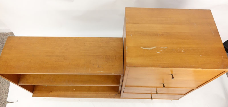 Paul McCobb for Planner Group Mid Century Chest of Drawers and Book Shelves on Low Table.