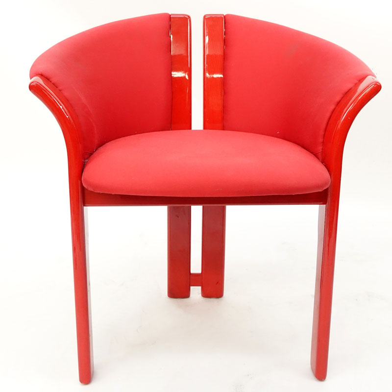 S.P.A. Tonon & C. Italy Red Upholstered Armchair.