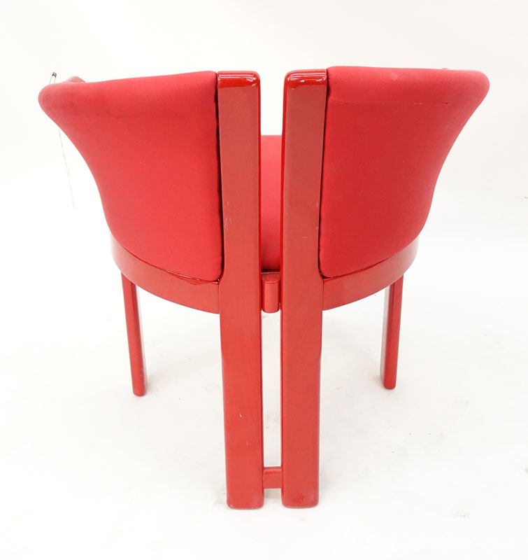 S.P.A. Tonon & C. Italy Red Upholstered Armchair.