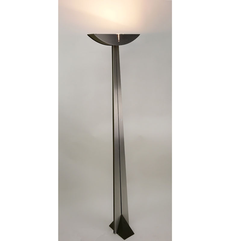 Attributed to George Kovacs Metal Floor Lamp. Kovacs label on dimmer.