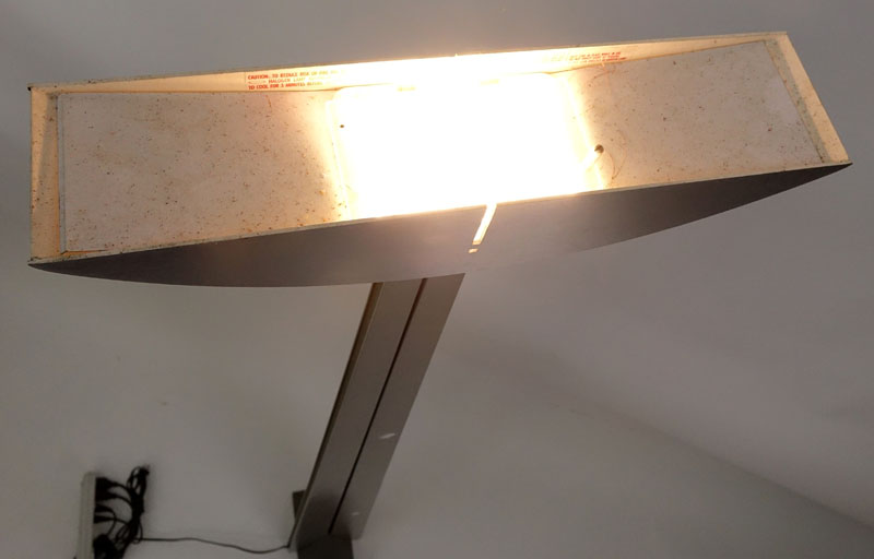 Attributed to George Kovacs Metal Floor Lamp. Kovacs label on dimmer.