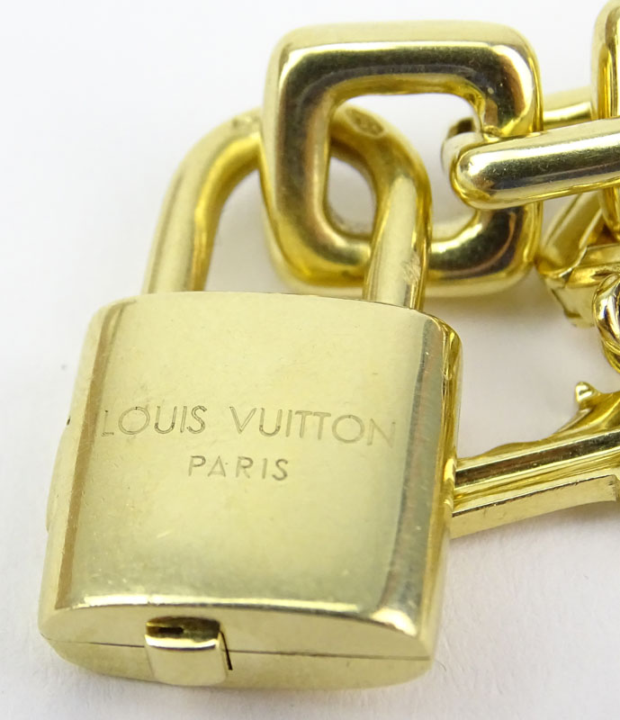 Louis Vuitton 18 Karat White Gold Padlock Charm