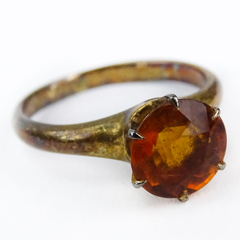 Three (3) Vintage 14 Karat Yellow Gold and Gemstone Rings Including Emerald, Citrine and Aquamarine.