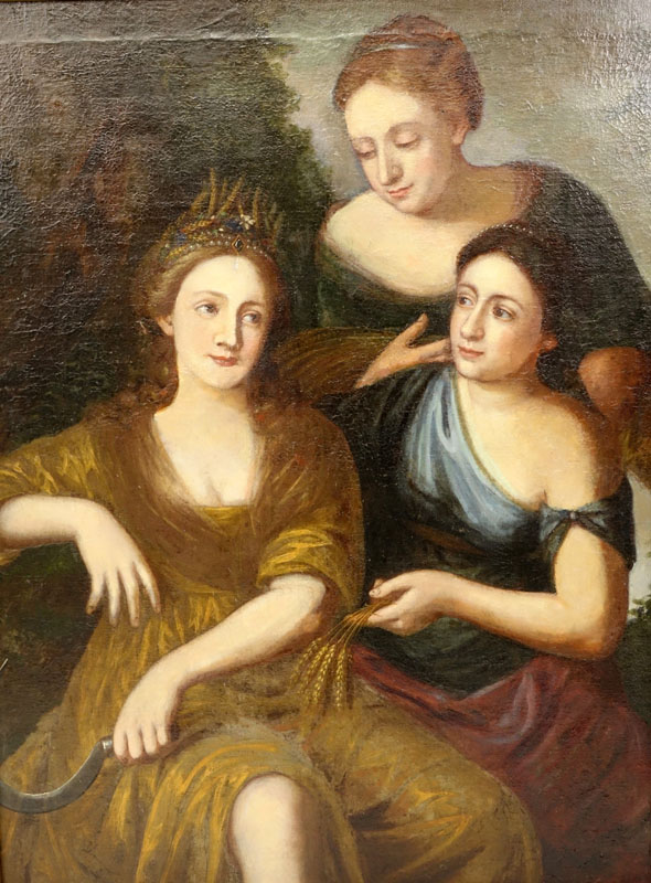 18/19th Century Old Master Style Oil on Canvas of Three Graces.