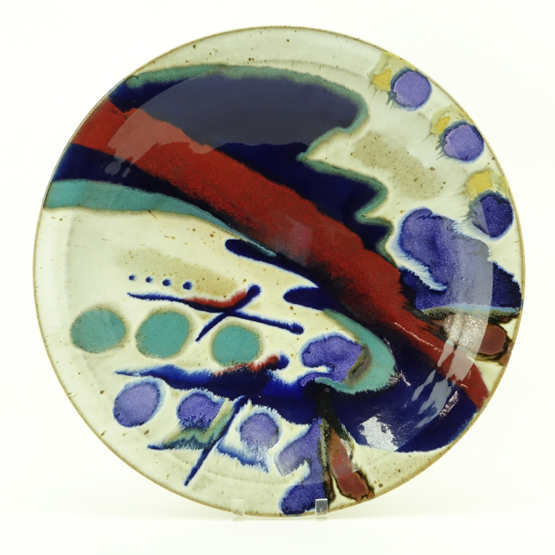 Ken Pick, American (20th C.) Glazed Pottery Charger. 