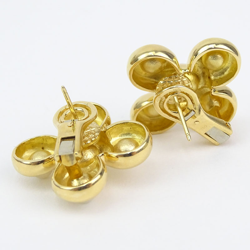 Chanel Classic Pearl and 18 Karat Yellow Gold Earrings.