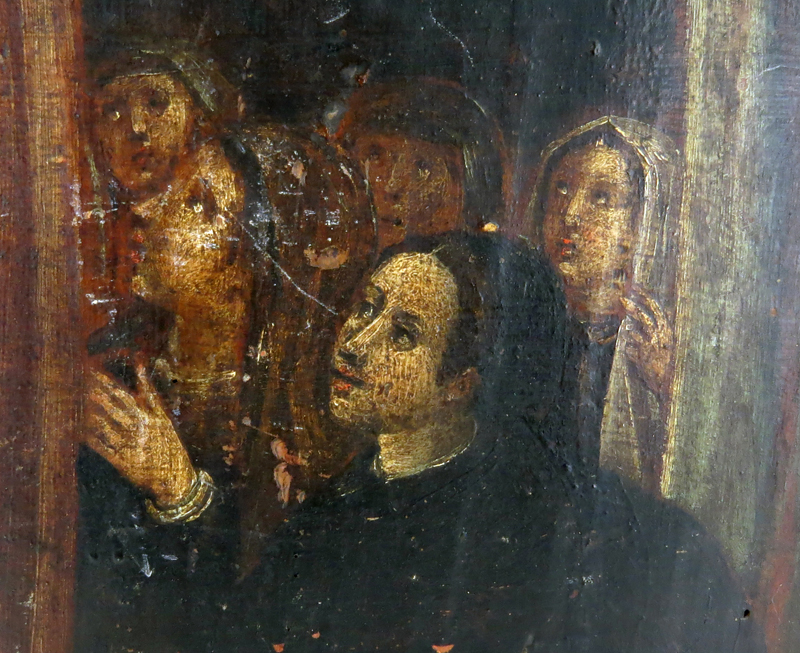 Early 19th Century Eastern European School Religious Painting on Wood Panel.