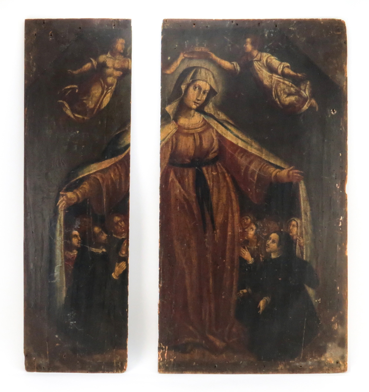 Early 19th Century Eastern European School Religious Painting on Wood Panel.