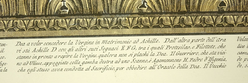 Two (2) Ornamental Frieze Engravings After Francesco Piranesi, Italian (born circa 1758-1810). Edizione Ponte Vecchio. 