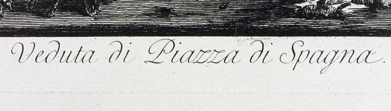 After: Giovanni Battista Piranesi, Italian (1720-1778) Etching "Veduta di Piazza di Spagna". 