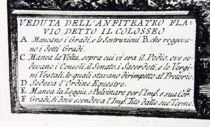 After: Giovanni Battista Piranesi, Italian (1720-1778) Etching "Veduta Dell'antiteatro Fla Vio Detto il Colosseo". 