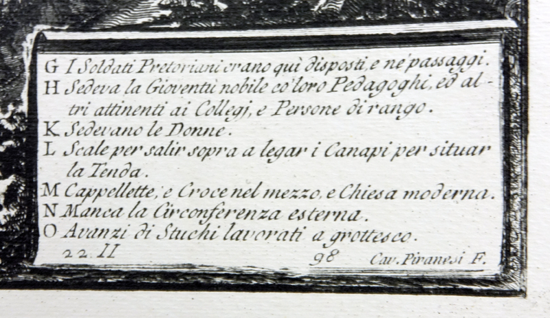 After: Giovanni Battista Piranesi, Italian (1720-1778) Etching "Veduta Dell'antiteatro Fla Vio Detto il Colosseo". 