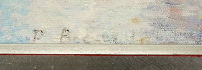 Possibly Paul Bocheanu (20th C) Oil on canvas "Seated Figure In A Landscape" Signed lower right. 