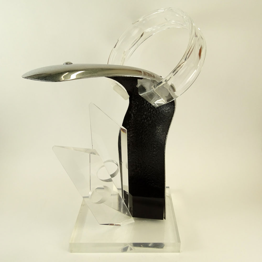 Rona Cutler Mid-Century Modern Lucite and Chrome Sculpture.