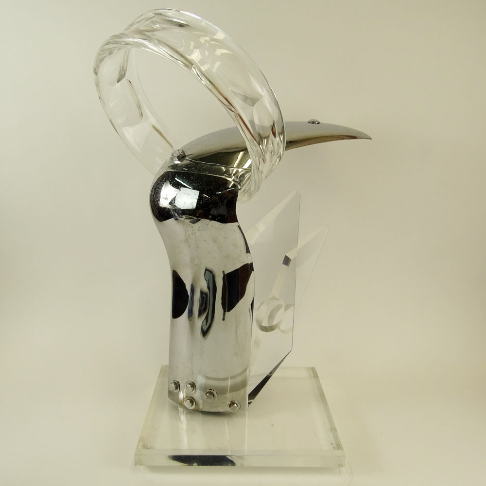 Rona Cutler Mid-Century Modern Lucite and Chrome Sculpture.