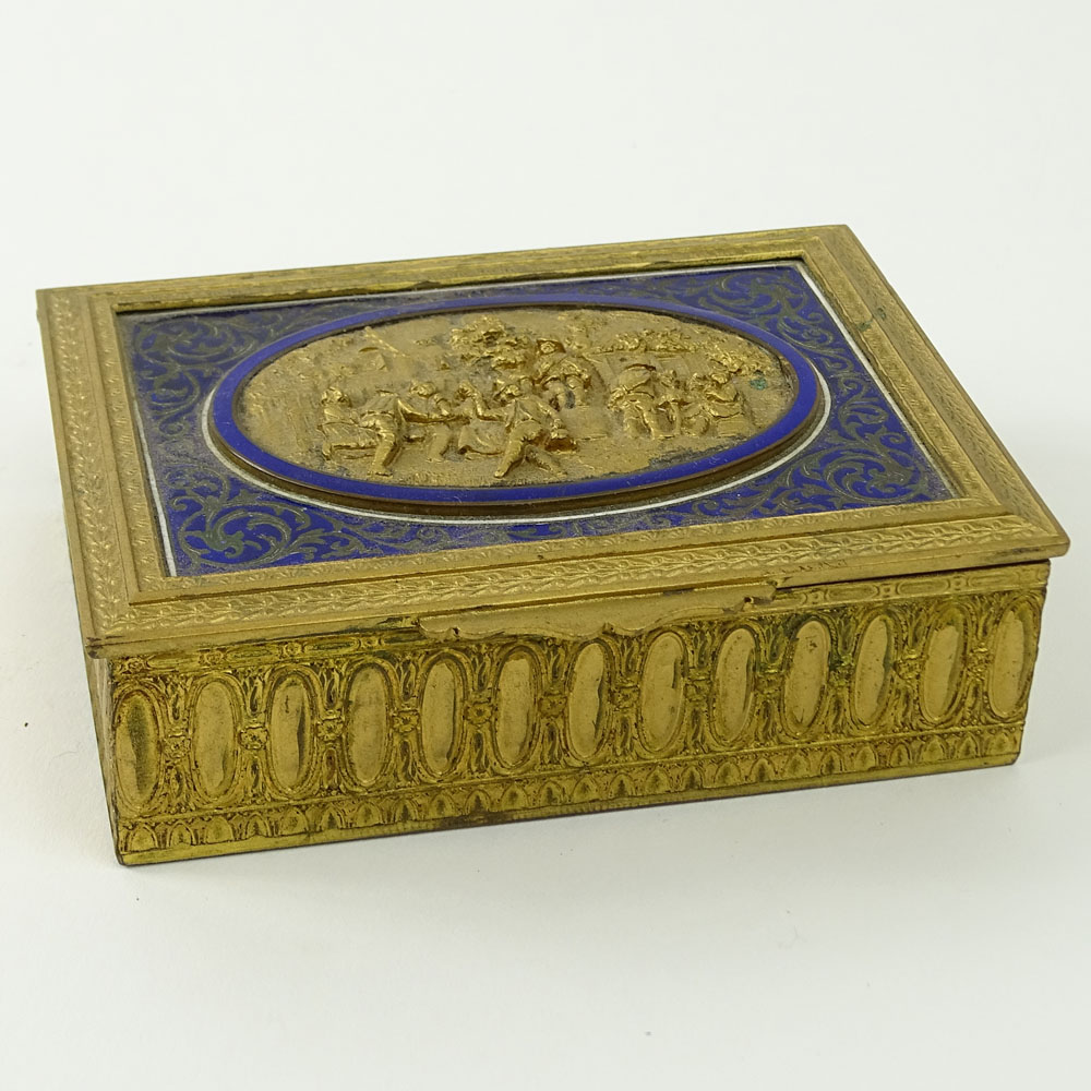 Vintage Continental Gilt and Enamel Bronze Box.