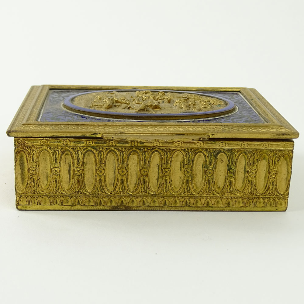 Vintage Continental Gilt and Enamel Bronze Box.