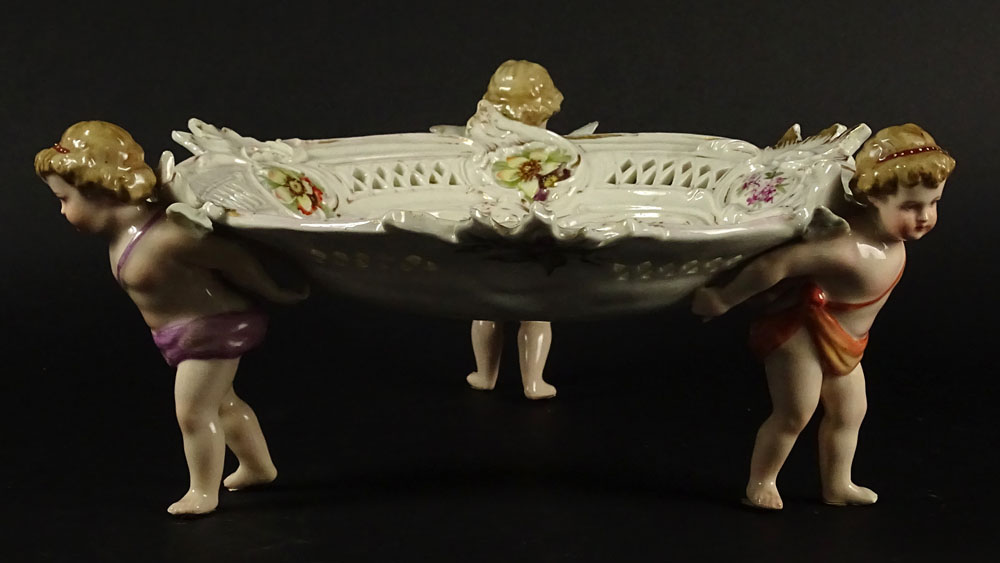 Antique Schierholz Porcelain Figural Hand painted Compote.