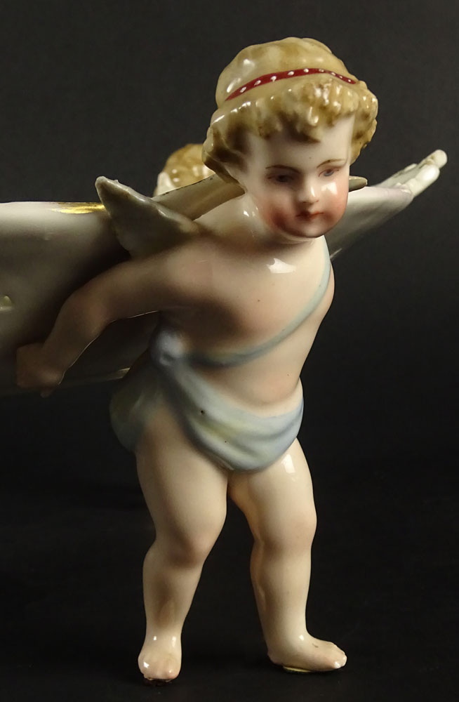 Antique Schierholz Porcelain Figural Hand painted Compote.