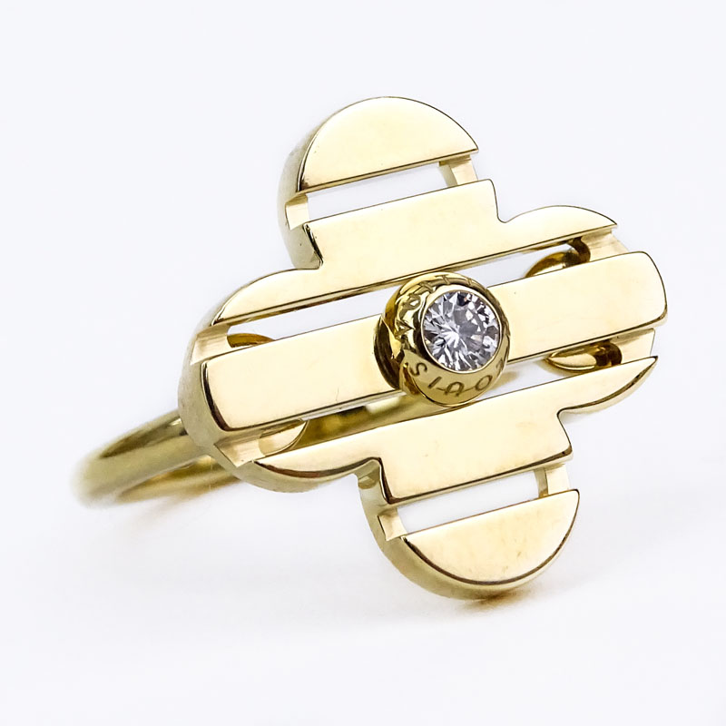 Louis Vuitton Petitburg Emplant 1P Diamond Ring 18K Yellow Gold Bf557883 Size 6