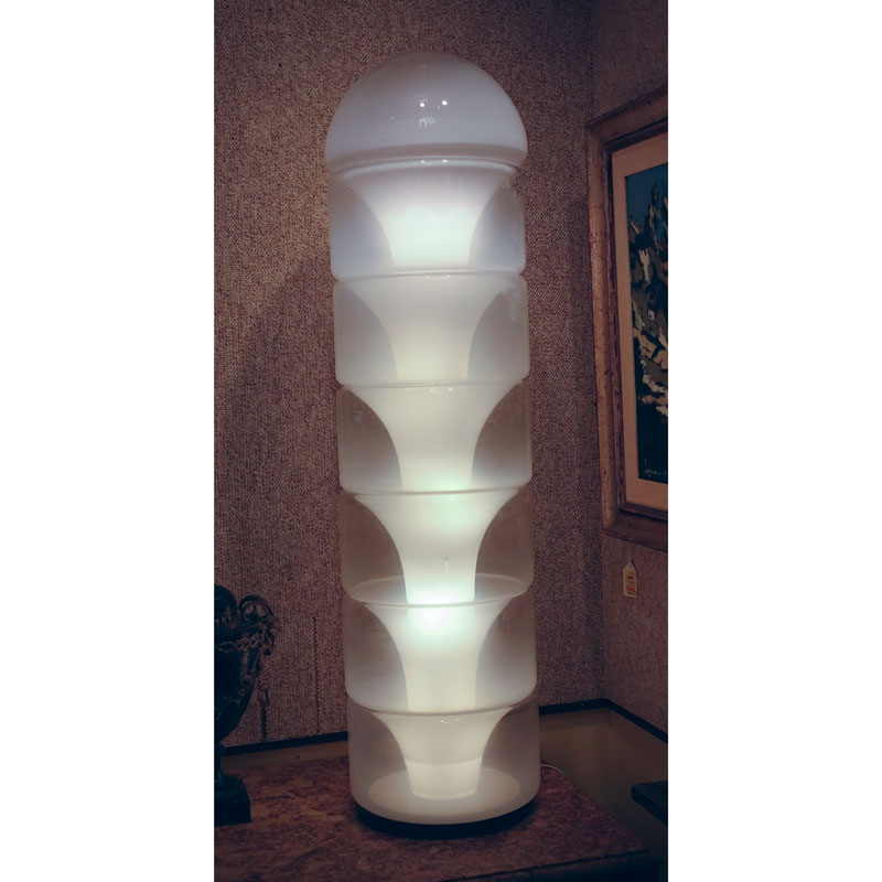 Attributed to Carlo Nason, Italian (b. 1936) Mid Century Mazzega Seven Stacked Glass Floor Lamp. 