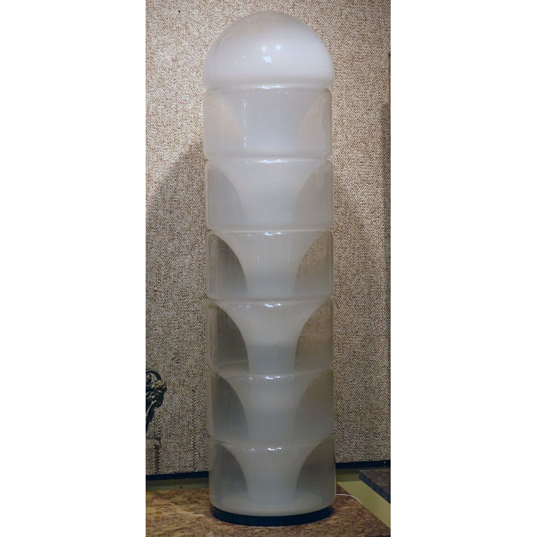 Attributed to Carlo Nason, Italian (b. 1936) Mid Century Mazzega Seven Stacked Glass Floor Lamp. 