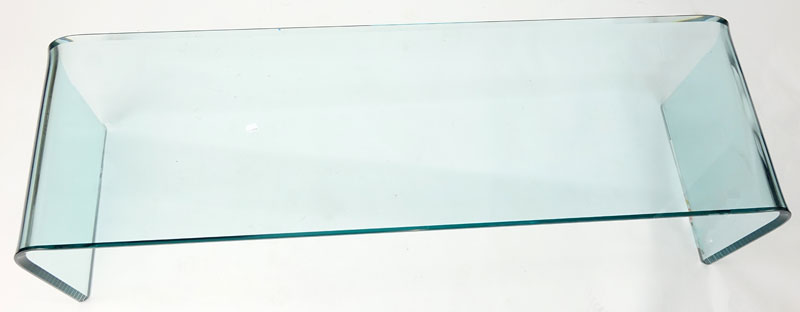 Contemporary Modern Sica Molded Glass Waterfall Bench.