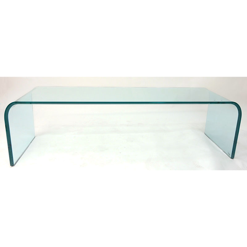 Contemporary Modern Sica Molded Glass Waterfall Bench.