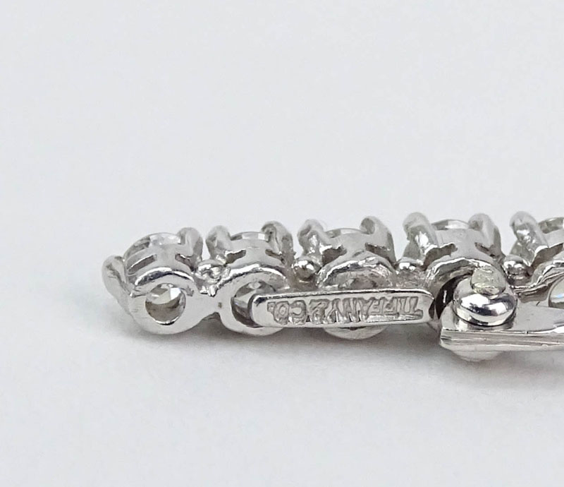 Vintage Tiffany & Co Approx. 2.40 Carat Round Brilliant Cut Diamond and Platinum Bar Brooch.