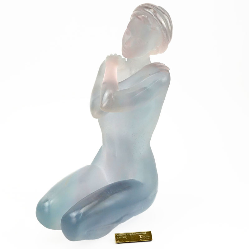 Daum Pate De Verre Art Glass Sculpture "Eurydice". Designed by Marie-Paule Deville-Chabrolle, French (b. 1952).