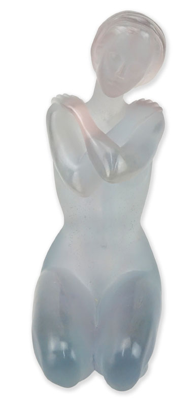 Daum Pate De Verre Art Glass Sculpture "Eurydice". Designed by Marie-Paule Deville-Chabrolle, French (b. 1952).