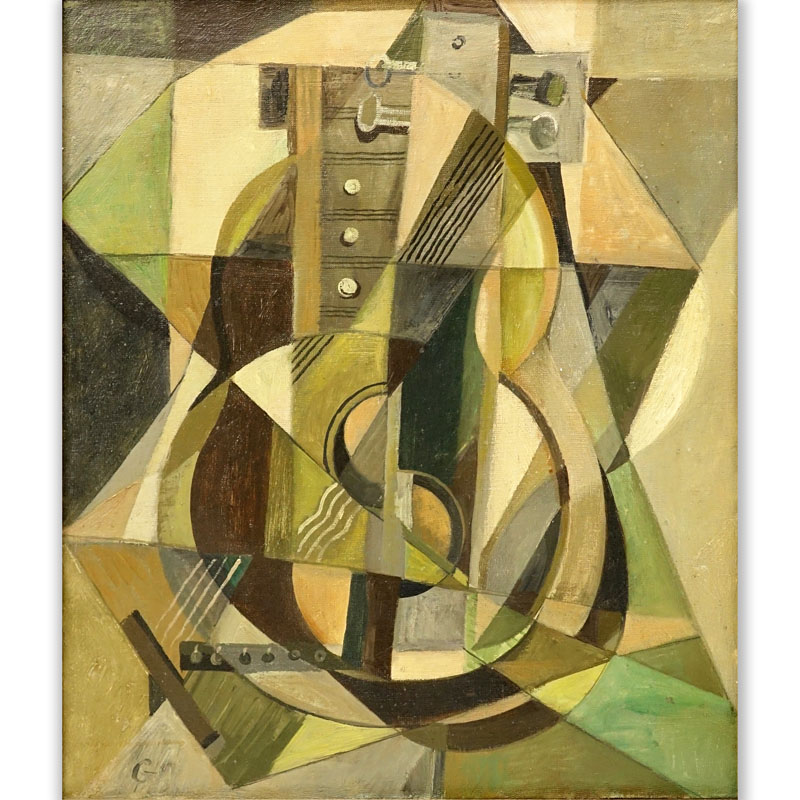 Attributed to Albert Gallatin, New York (1882-1952) Oil on Canvas "Composition" Signed Lower Left.