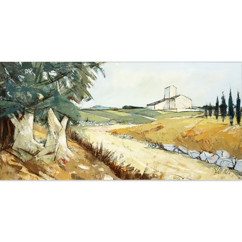 Charles Levier, France  (1920-2003) Oil on Canvas "Route en Corte" Signed Lower Right. 