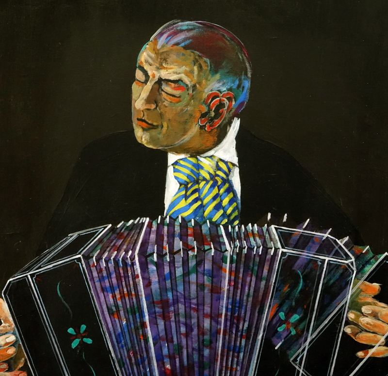 Jose Mario Ansalone, Argentine (1943 - ) Acrylic on canvas "Musicos De Tango".