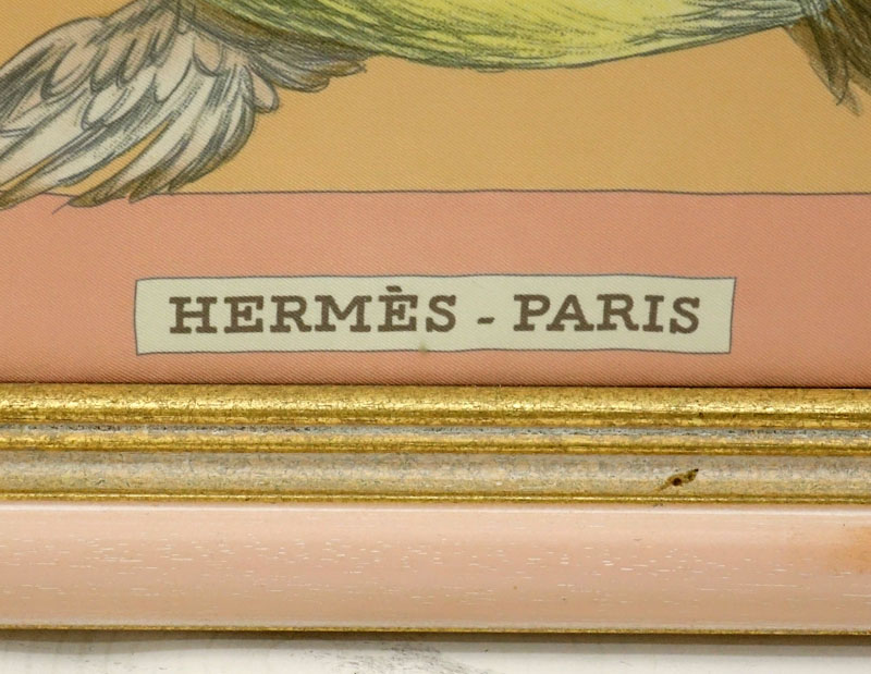 Hermès "Sauvagine En Vol" Silk Scarf in Frame.