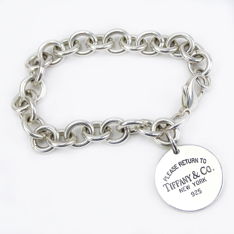 Vintage Tiffany & Co Sterling Silver Return to Tiffany Charm Bracelet.