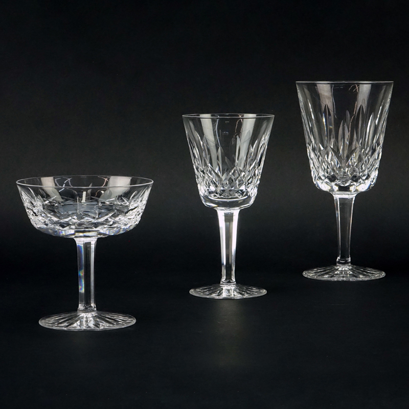 Twenty Eight (28) Pc Waterford "Lismore" Crystal  Stemware.