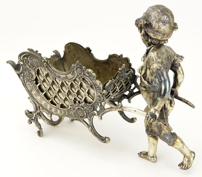 Antique Silver Plate Figural Basket/Planter.