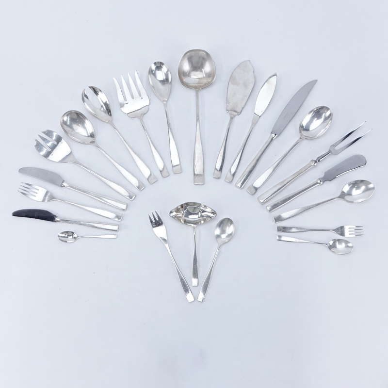 One Hundred and Twenty  (120) Pc Frionnet Francois & Co Paris Silver Plate Flatware.