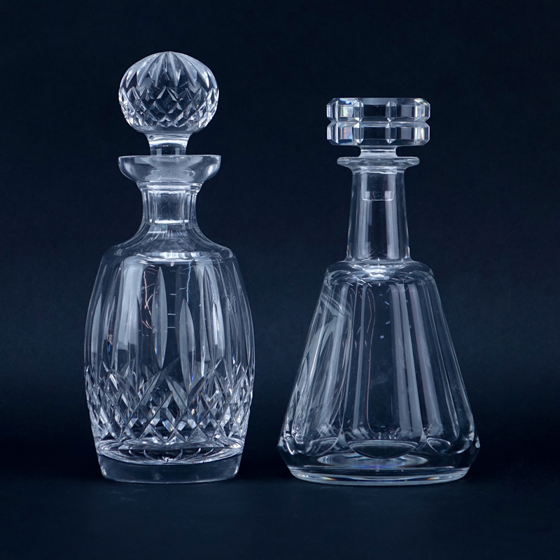 Grouping of Two (2) Crystal Decanters. Includes:  Waterford "Lismore" and Baccarat "Tallyrand" Decanters. 