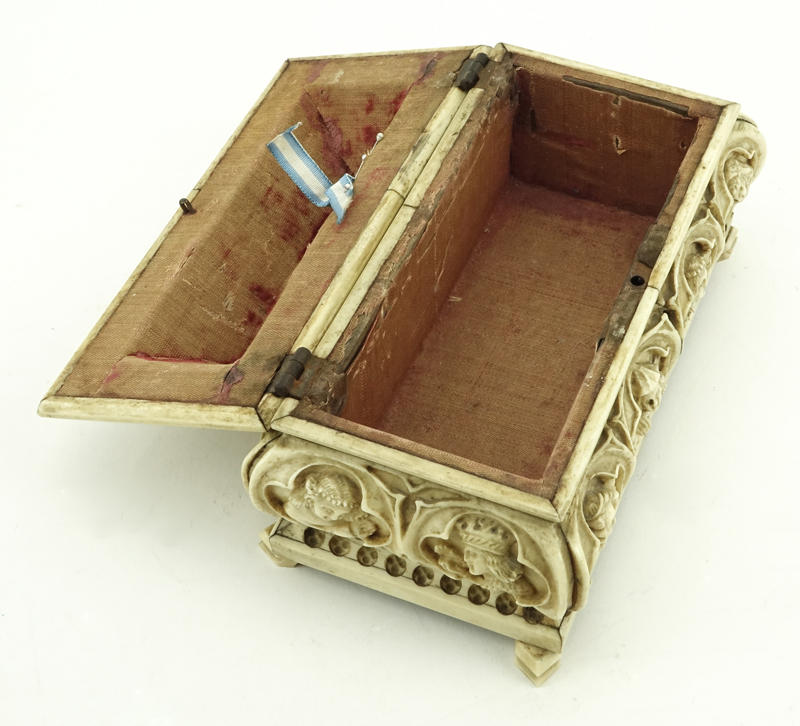 19th Century Austrian/German Carved Bone Box.