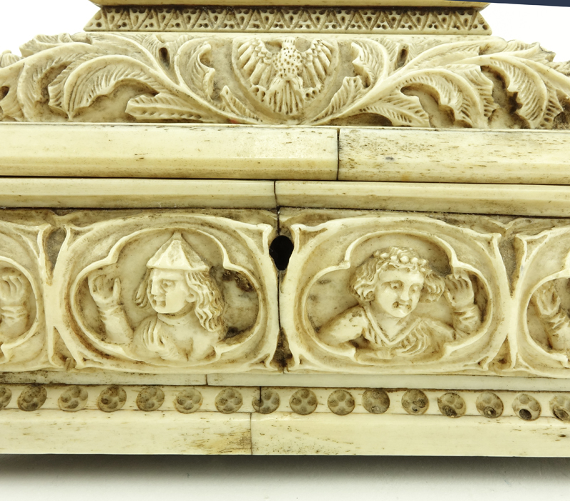 19th Century Austrian/German Carved Bone Box.