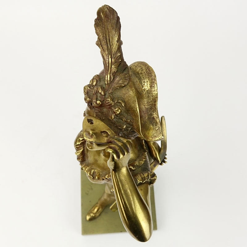 Antique Gilt Bronze Figure "Woman With Mask".